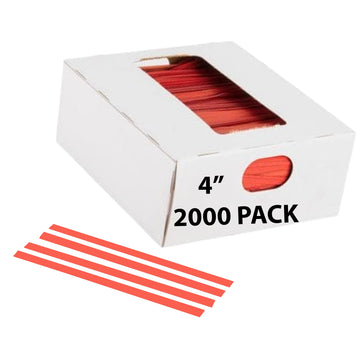 Plastic Twist Ties Red 4" 2000 Pack